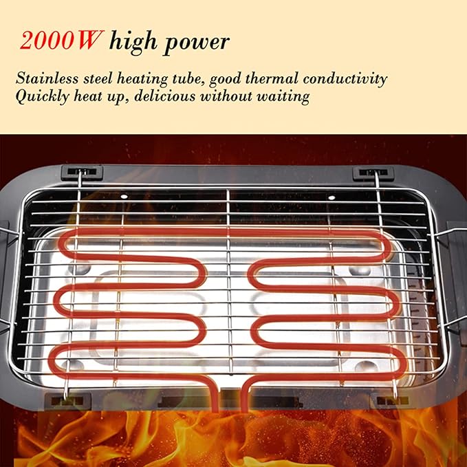 Super parrilla eléctrica sin humo de 2000W